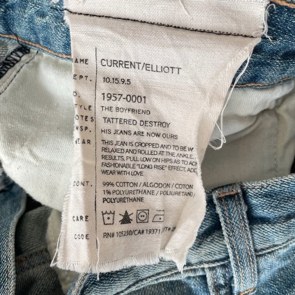 Current Elliott 'The Boyfriend' Denim in Tattered Destroyed - Picture 9 of 12